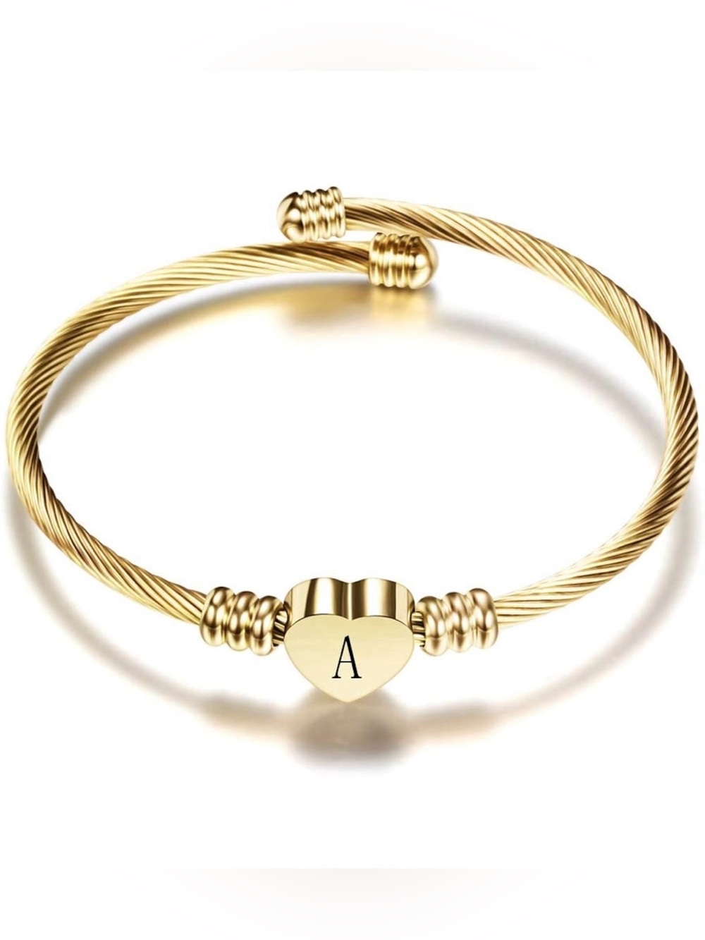 Gold Heart Initial Bracelets for Girls-Gifts Jewellery for Girls